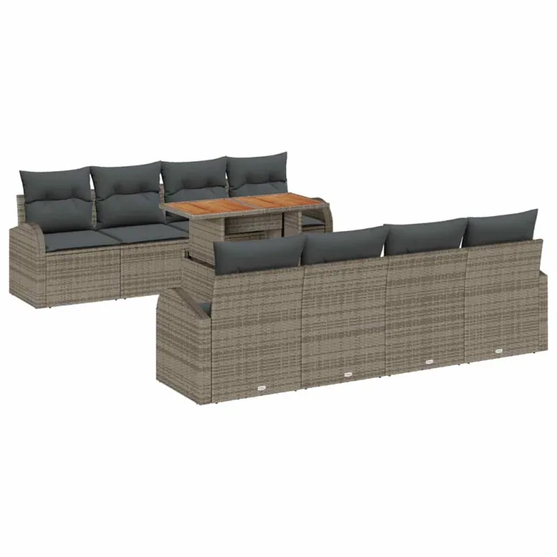 Sodo Sofų Rinkinys su pagalve 7 pcs Pilka