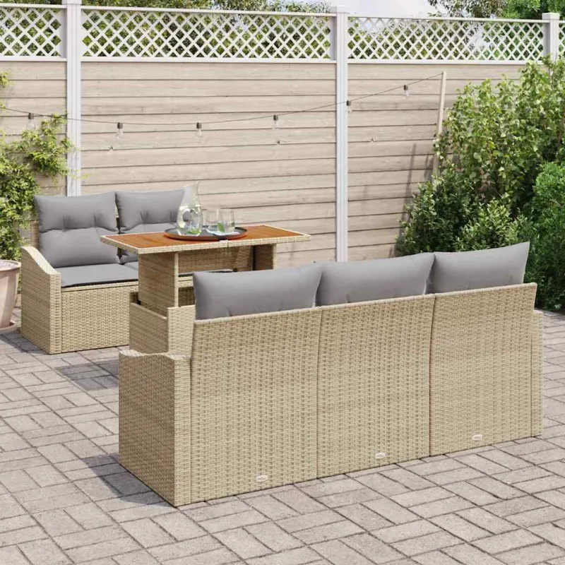 Sodo valgomojo komplektas su pagalve 6 pcs Bežinė ir pilka
