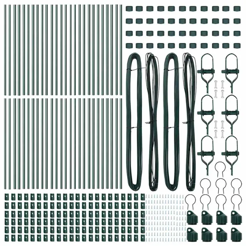 Įmontuotas tvoros stulpas 52 pcs Žalia