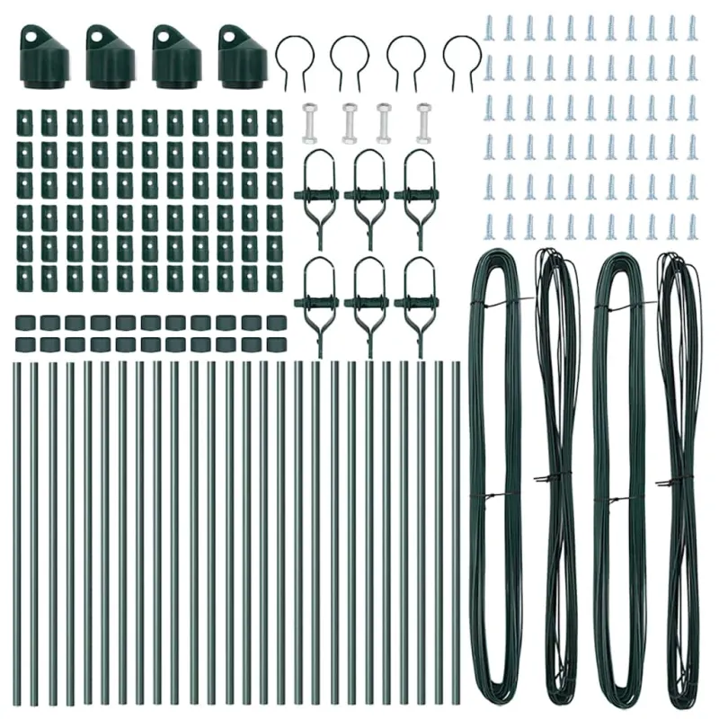 Įmontuotas tvoros stulpas 26 pcs Žalia