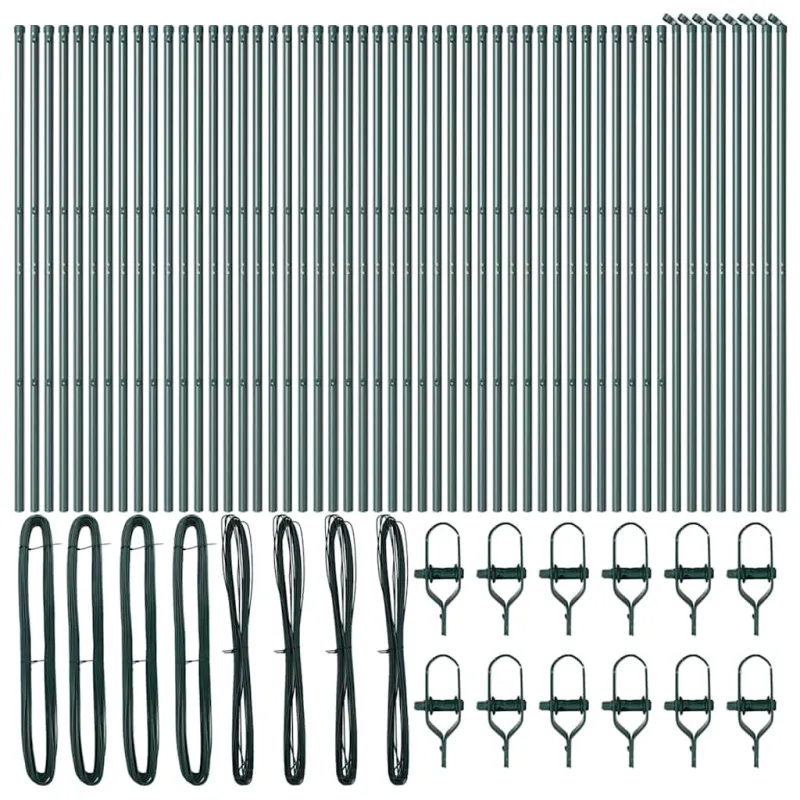 Įmontuotas tvoros stulpas 52 pcs Žalia