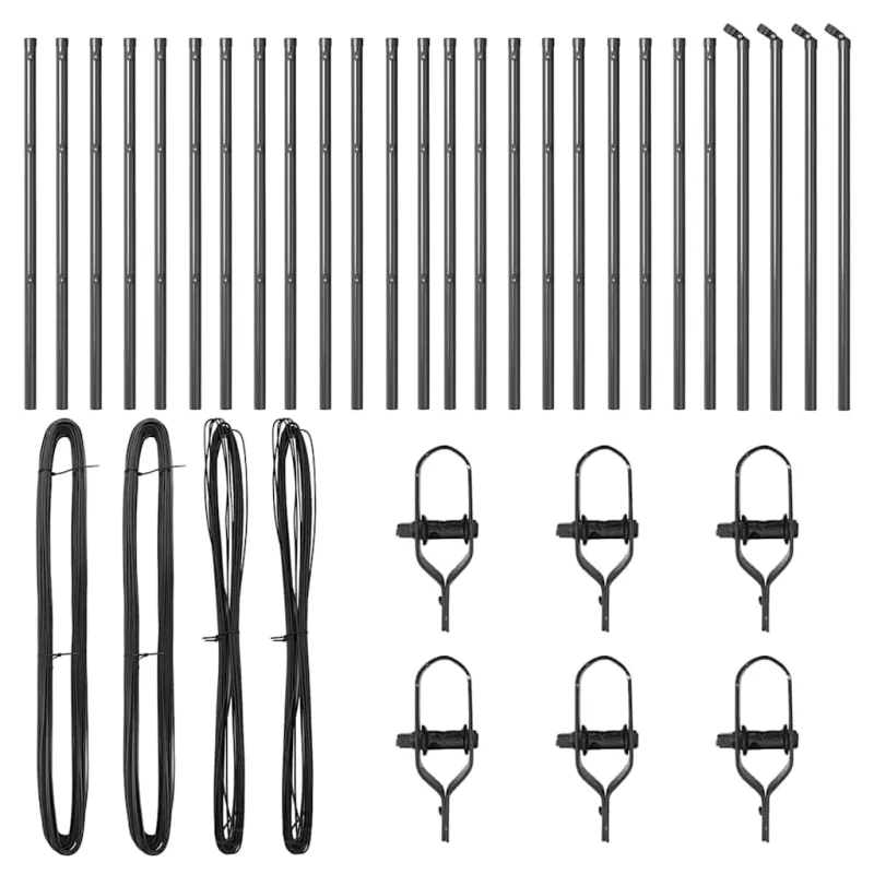 Įmontuotas tvoros stulpas 26 pcs Pilka