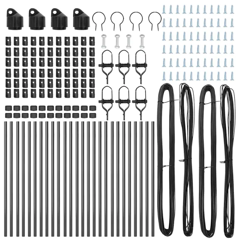 Įmontuotas tvoros stulpas 26 pcs Pilka