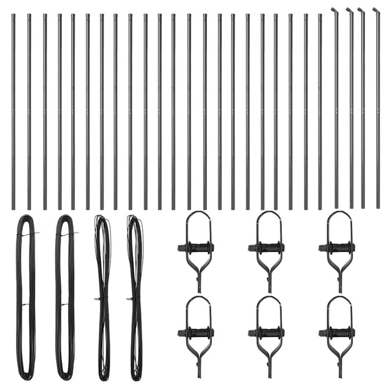 Įmontuotas tvoros stulpas 26 pcs Pilka