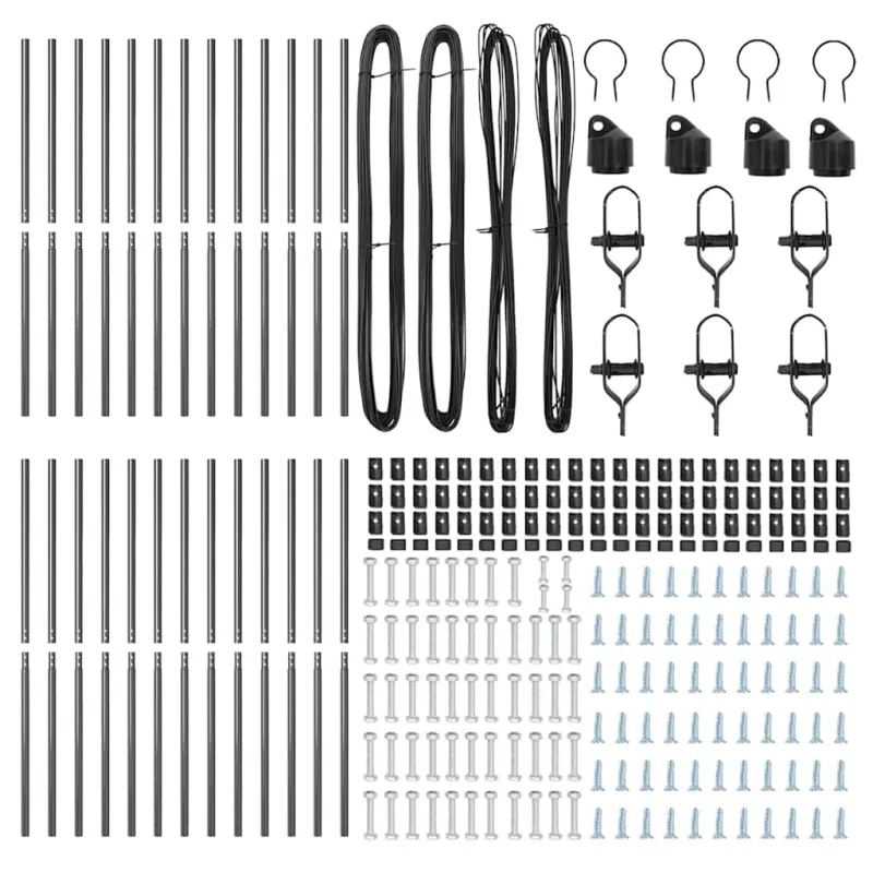 Įmontuotas tvoros stulpas 26 pcs Pilka