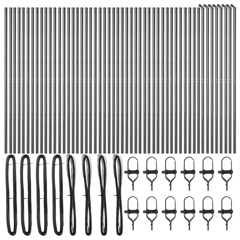 Įmontuotas tvoros stulpas 52 pcs Pilka