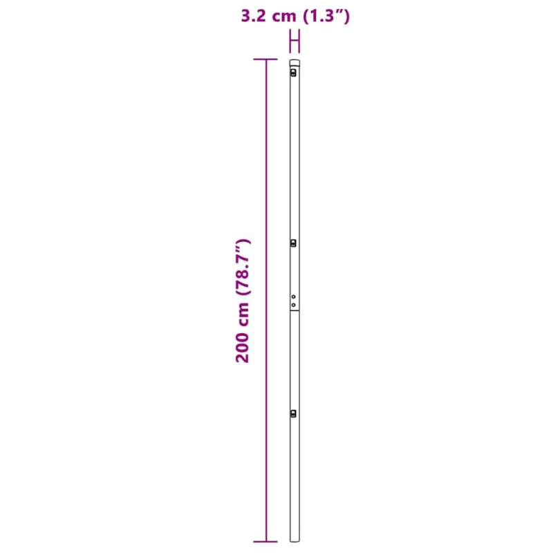 Įmontuotas tvoros stulpas 52 pcs Pilka