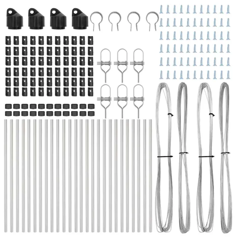 Įmontuotas tvoros stulpas 26 pcs Sidabrinė