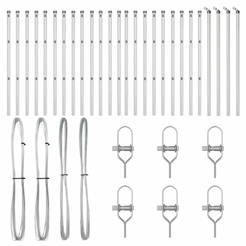 Įmontuotas tvoros stulpas 26 pcs Sidabrinė