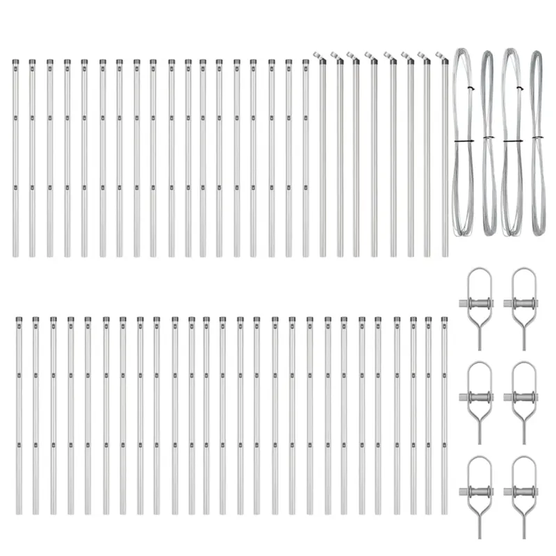 Įmontuotas tvoros stulpas 52 pcs Sidabrinė