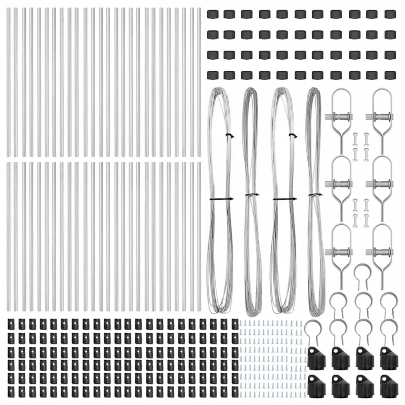 Įmontuotas tvoros stulpas 52 pcs Sidabrinė