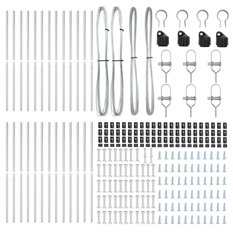Įmontuotas tvoros stulpas 26 pcs Sidabrinė