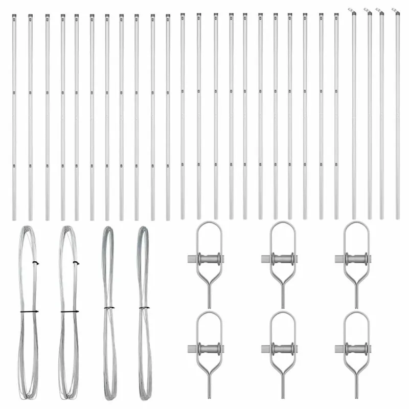 Įmontuotas tvoros stulpas 26 pcs Sidabrinė