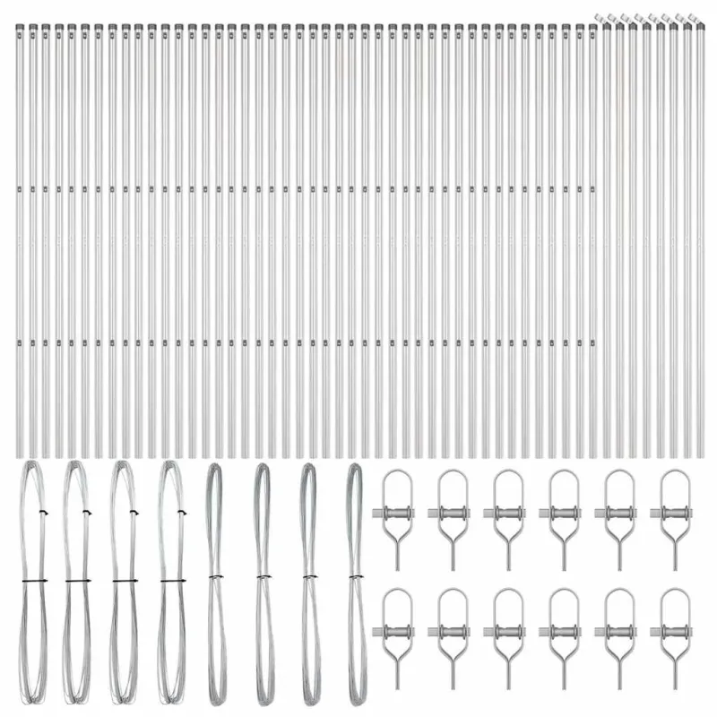 Įmontuotas tvoros stulpas 52 pcs Sidabrinė