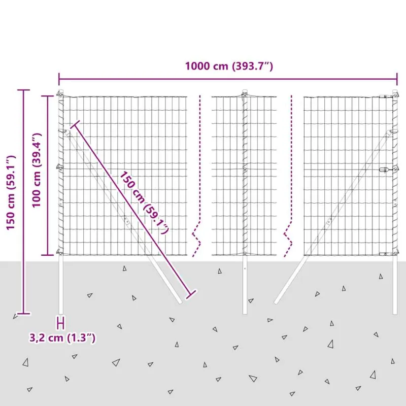 Pagrindo Suvirintas Vielos Tvora 10 x 1 m (P x A)