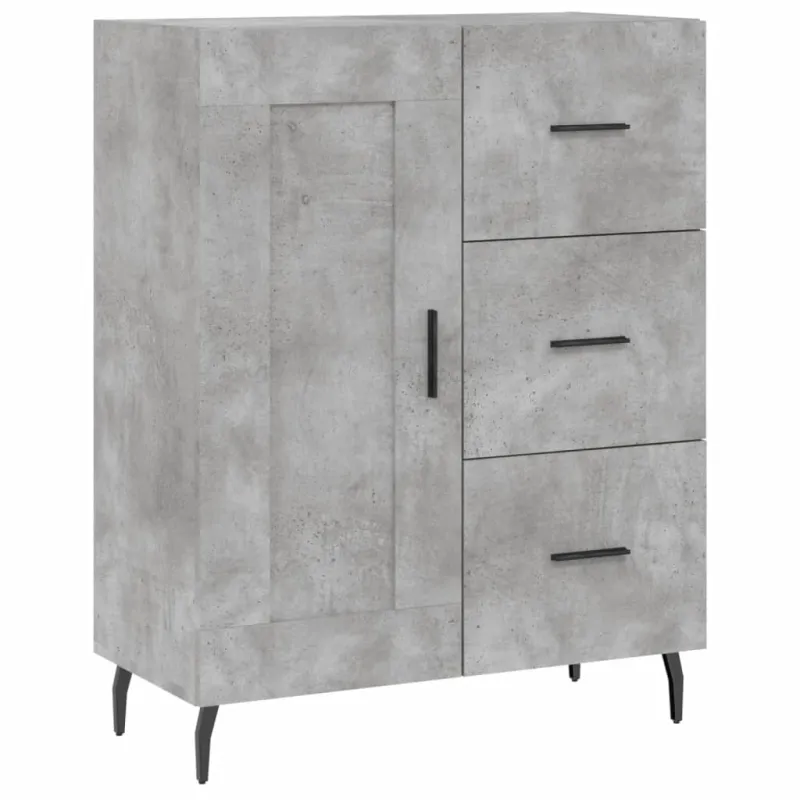 Komoda, betono pilkos spalvos, 69,5x34x180cm, apdirbta mediena