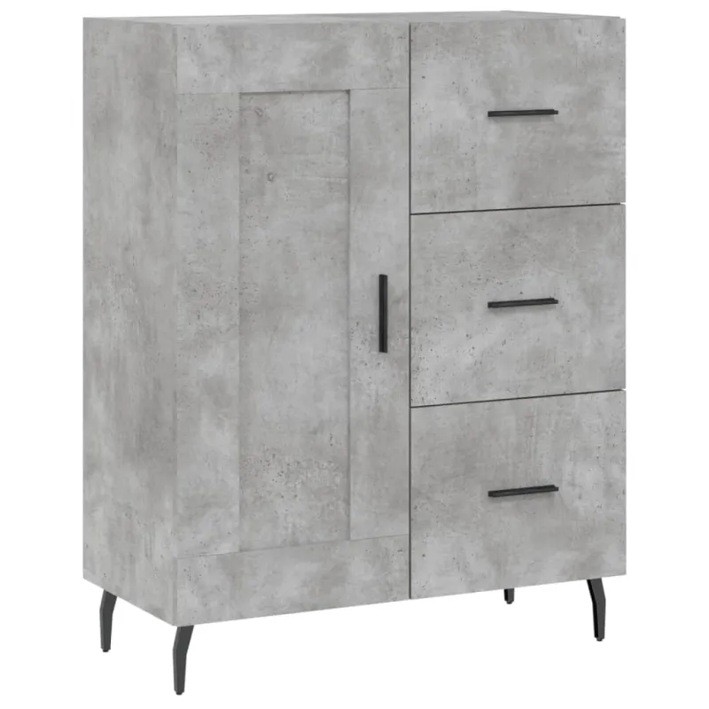 Komoda, betono pilkos spalvos, 69,5x34x180cm, apdirbta mediena