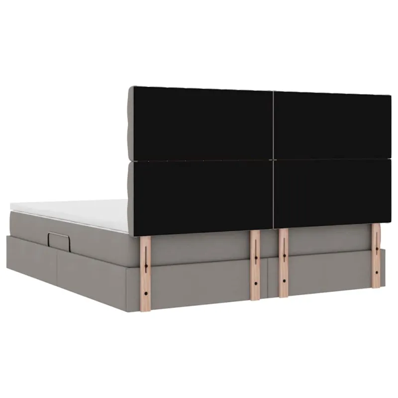 LED saugojimo lova su čiužiniu Taupe 160 x 200 cm Audinys