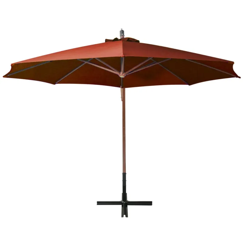 Kabantis sodo skėtis su stulpu, terakota, 3,5x2,9m, eglė