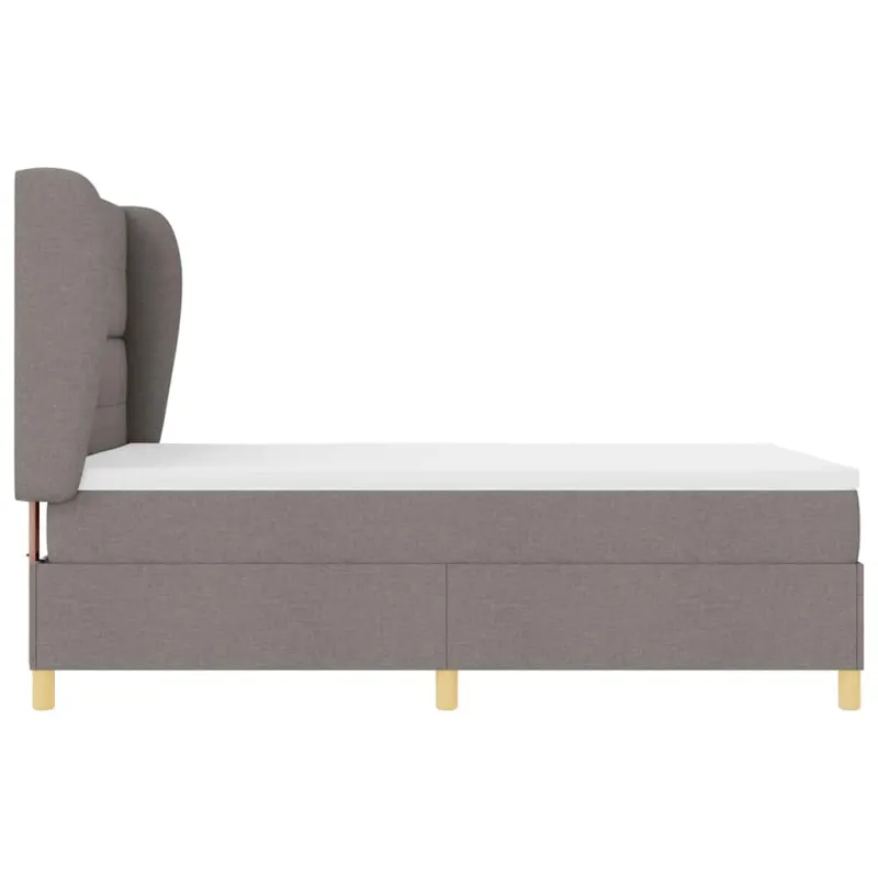 Kiemas lova su čiužiniu Taupe 200 x 160 cm audinys