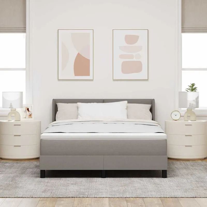 Kiemas lova su galvūgalio Taupe 200 x 160 cm audinys