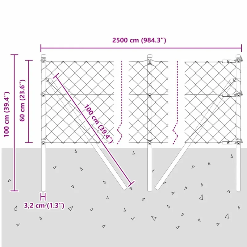 Pagrindo Suvirintas Vielos Tvora 25 x 0,6 m (W x H)