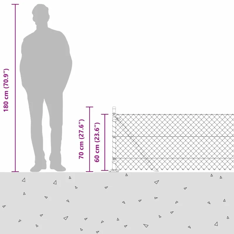 Suvirinta vielos tvora su betono baze 10 x 0,6 m (P x A)