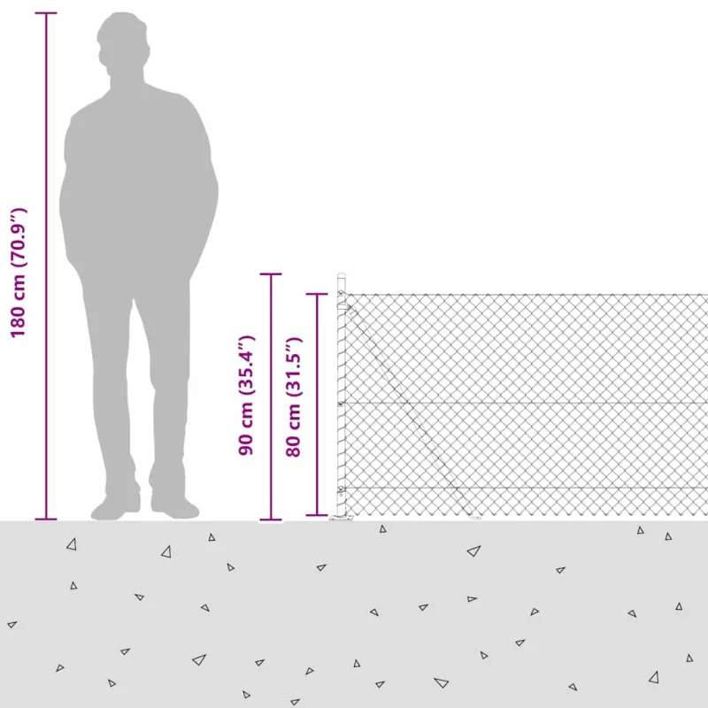 Suvirinta vielos tvora su betono baze 10 x 0,8 m (P x A)