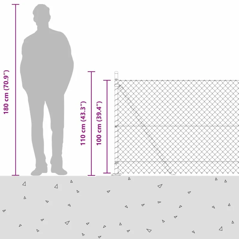 Suvirinta vielos tvora su betono baze 10 x 1 m (P x A)