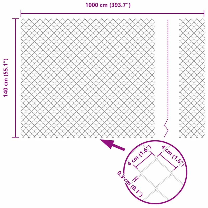 Suvirinta vielos tvora su betono baze 10 x 1,4 m (P x A)