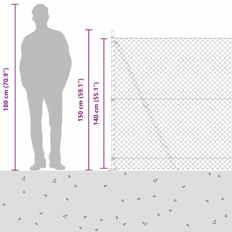 Suvirinta vielos tvora su betono baze 10 x 1,4 m (P x A)
