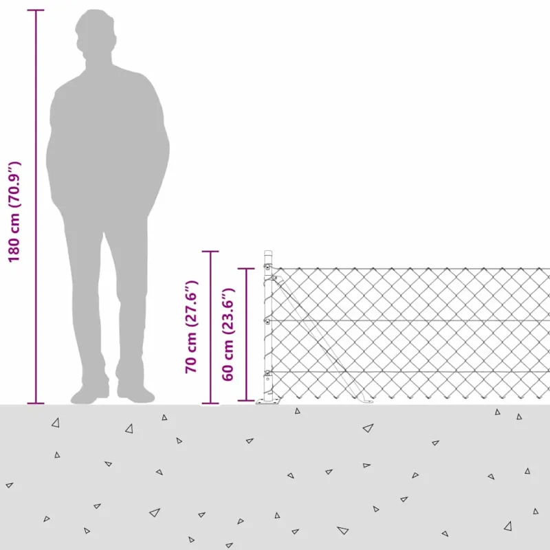Suvirinta vielos tvora su betono baze 10 x 0,6 m (P x A)