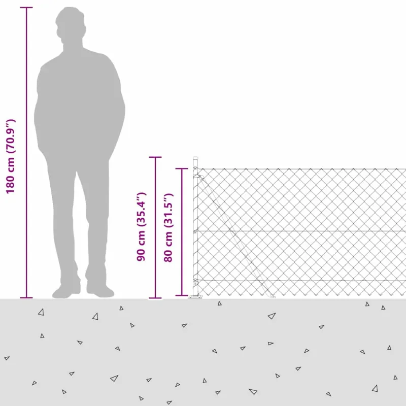 Suvirinta vielos tvora su betono baze 10 x 0,8 m (P x A)