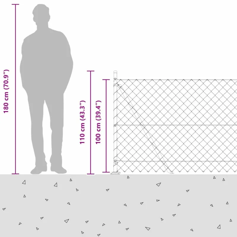 Suvirinta vielos tvora su betono baze 10 x 1 m (P x A)