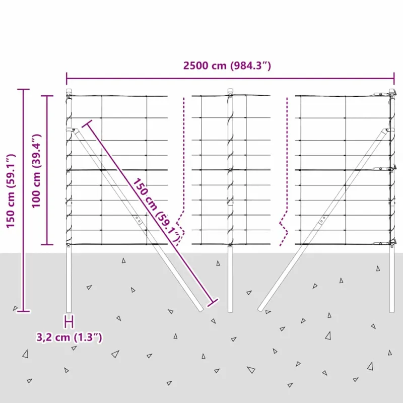 Pagrindo Suvirintas Vielos Tvora 25 x 1 m (Plotis x Aukštis)