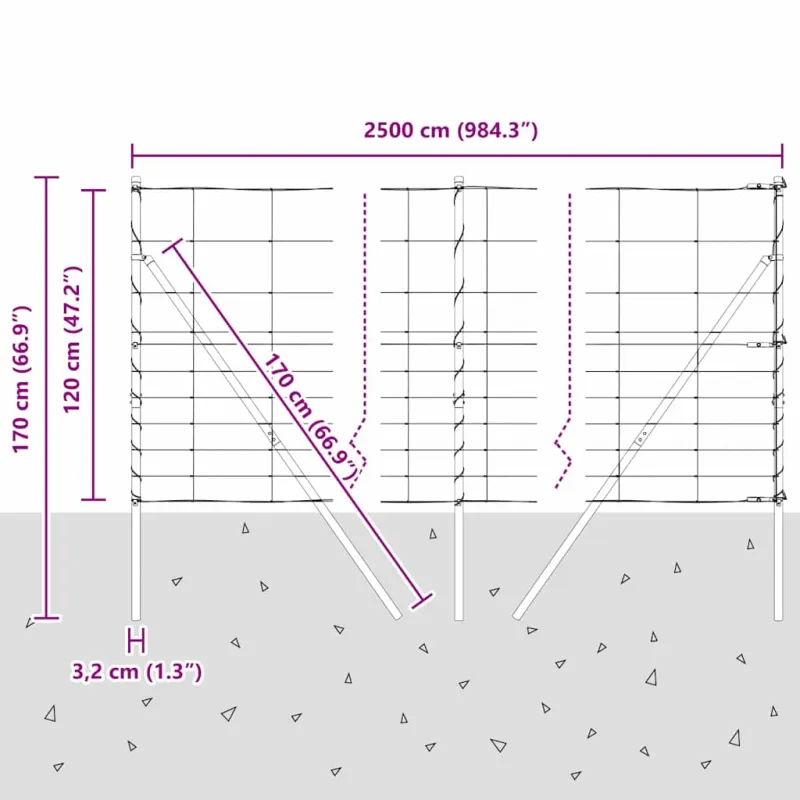 Pagrindo Suvirintas Vielos Tvora 25 x 1,2 m (Plotis x Aukštis)