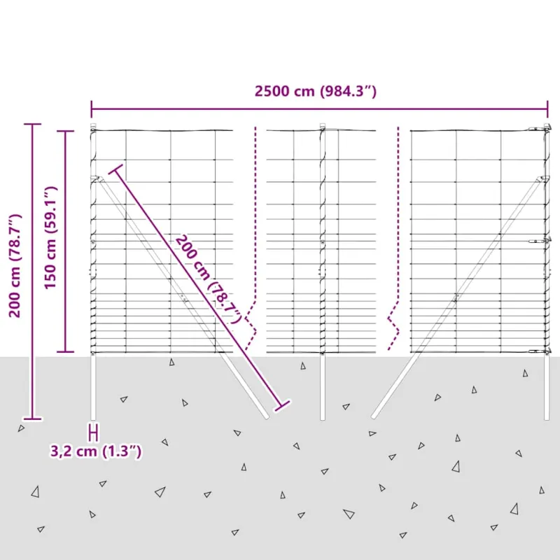 Pagrindo Suvirintas Vielos Tvora 25 x 1,5 m (Plotis x Aukštis)