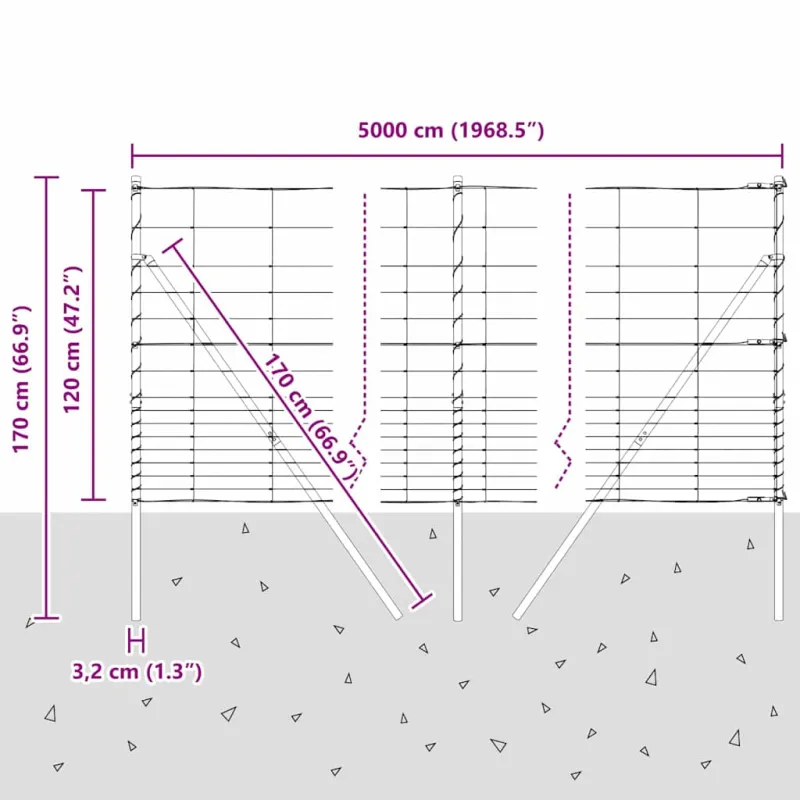 Pagrindo Suvirintas Vielos Tvora 50 x 1,2 m (Plotis x Aukštis)