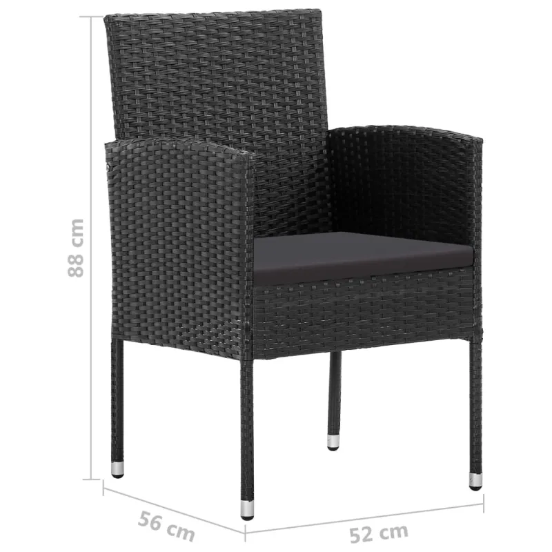 Sodo ruokailuryhmä, 5 osaa, musta (147876+313127)