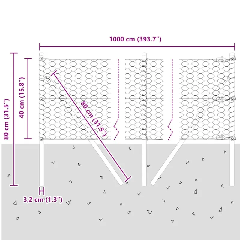 Pagrindo Suvirintas Vielos Tvora 10 x 0,4 m (Plotis x Aukštis)