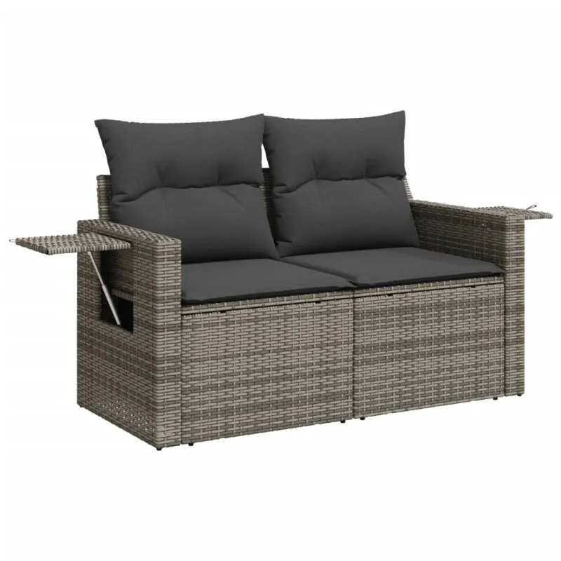 Sodo komplekti, jossa tyynyt, 10 osaa, harmaa, polyrataska
