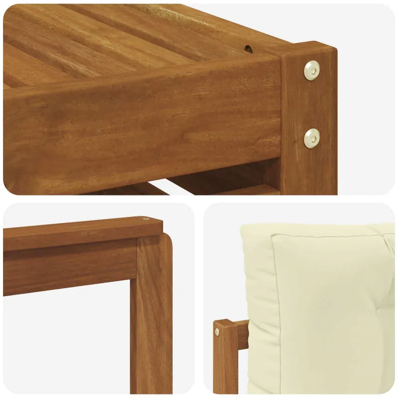 Lauko sofos komplektas 10 pcs Natūralus ir grietinėlė