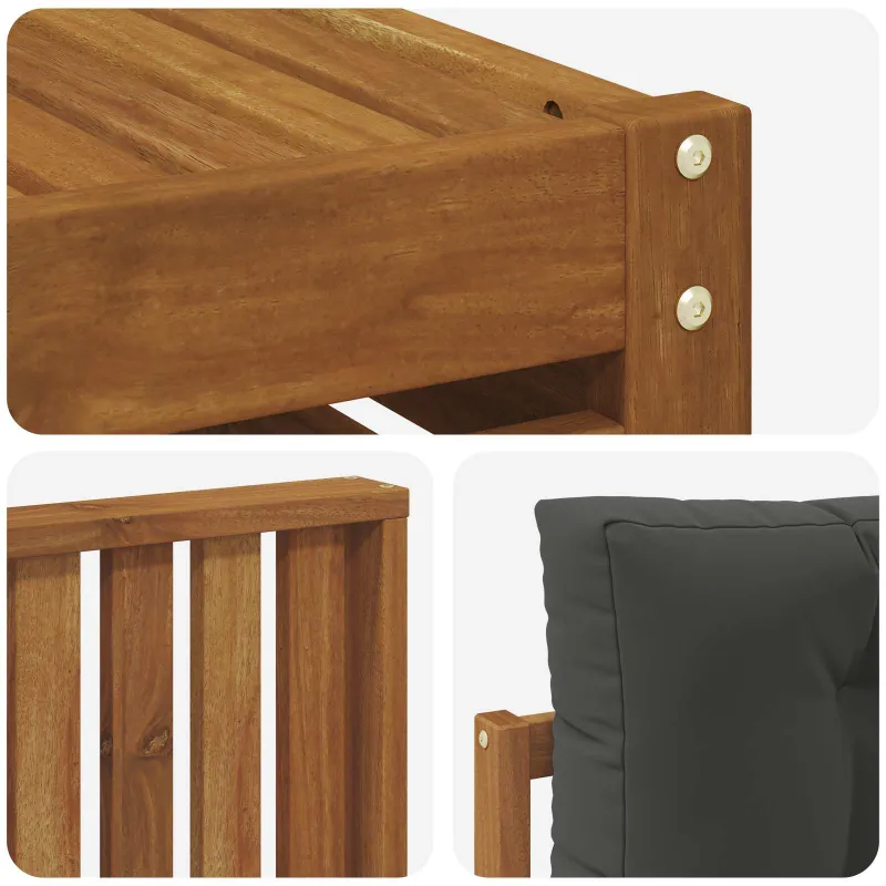 Lauko sofos komplektas 10 pcs Natūralus ir antracitas