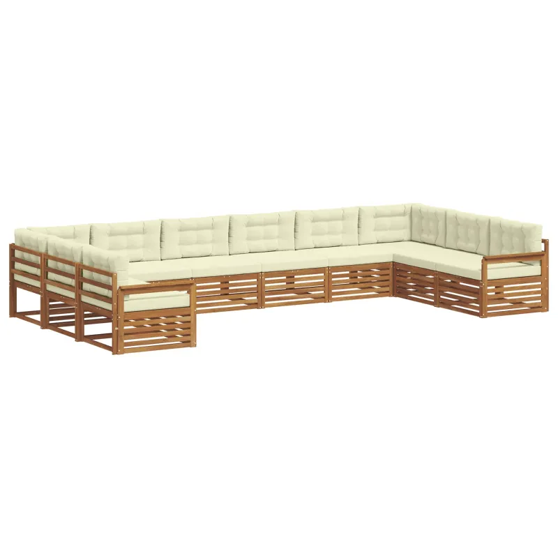 Sofų komplektai su pagalve 8 pcs Natūralus ir grietinėlė