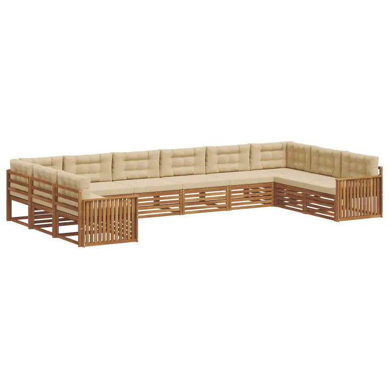 Sofų komplektai su pagalve 8 pcs Natūralus ir bežinis