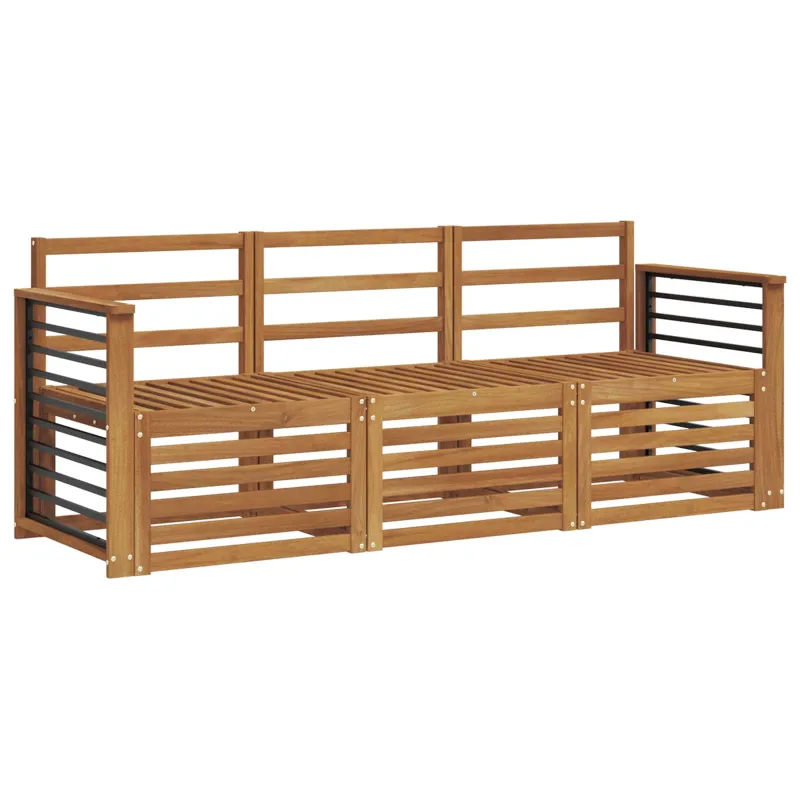 Sofų komplektai 3 pcs Kietos akacijos mediena