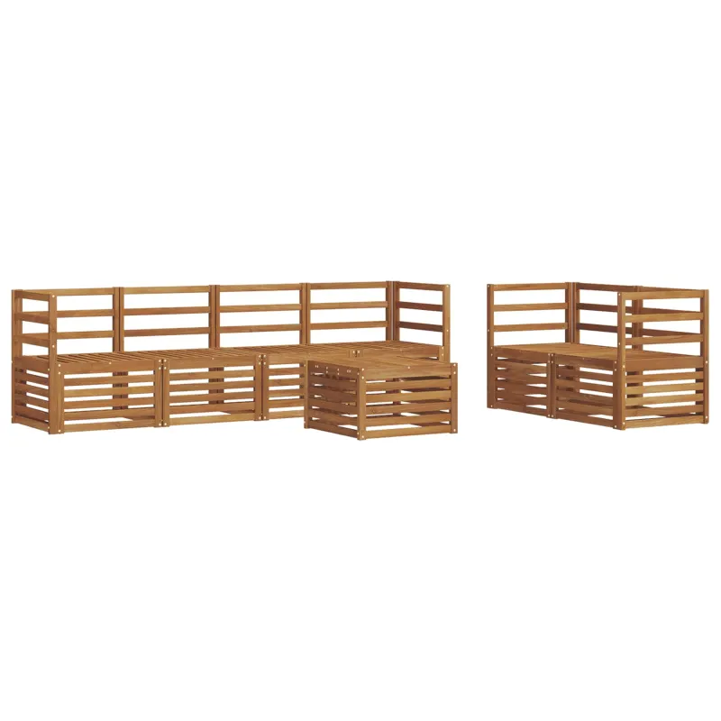 Lauko sofos komplektas 7 pcs Natūrali Kietos akacijos mediena