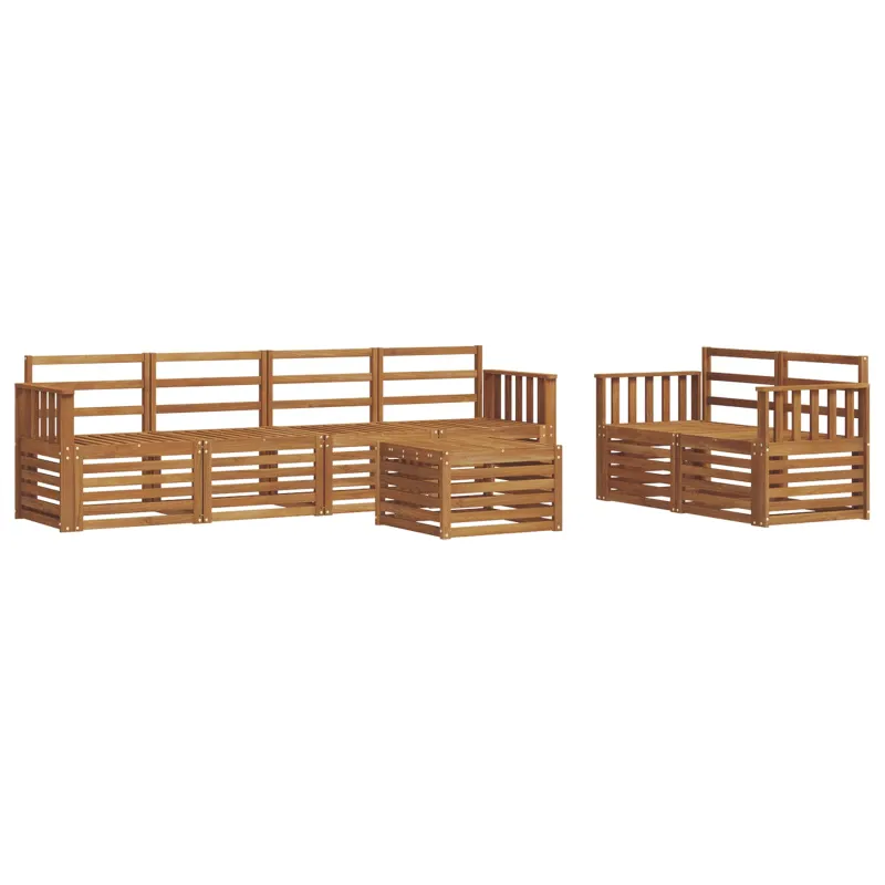 Lauko sofos komplektas 7 pcs Natūrali Kietos akacijos mediena