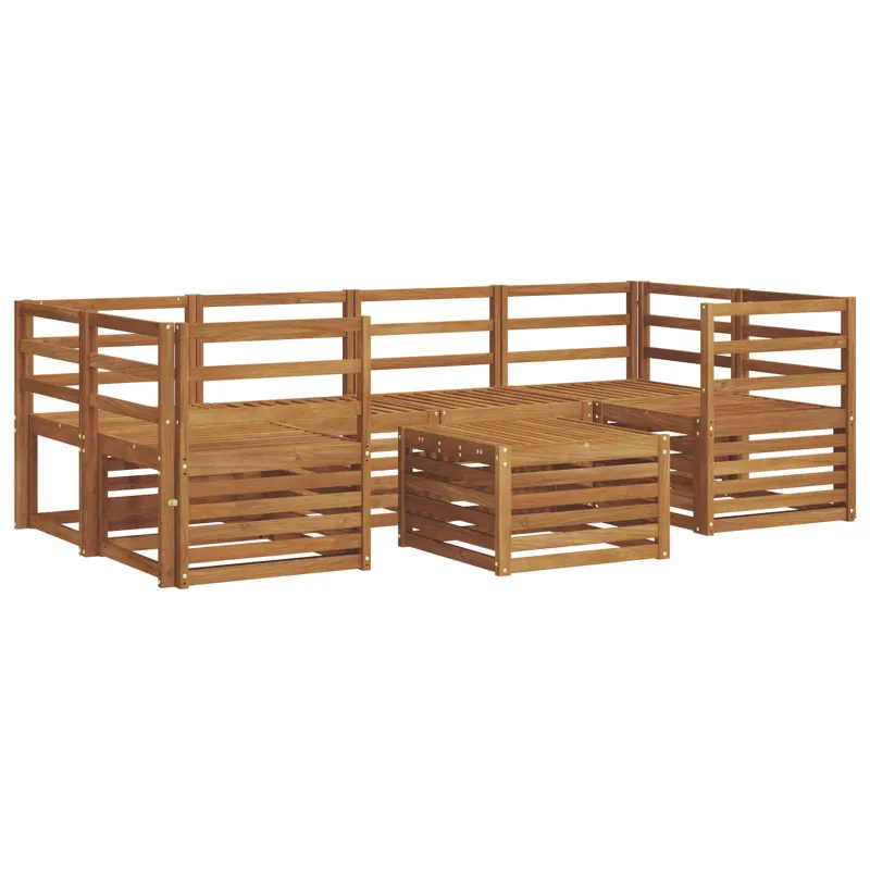 Lauko sofos komplektas 7 pcs Natūrali Kietos akacijos mediena