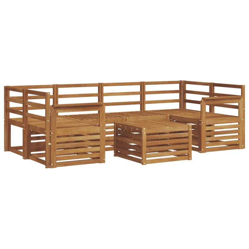 Lauko sofos komplektas 7 pcs Natūrali Kietos akacijos mediena
